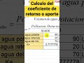 Calculo del coeficiente de retorno o aporte