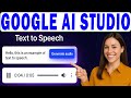 How To GENERATE Text To Speech In Google AI Studio (FREE AI VOICE GENERATOR TUTORIAL)
