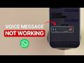 How To Fix WhatsApp Voice Message Problems?