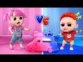 Pink vs Blue Room Challenge - Finger Family Song + More Bibiberry Nursery Rhymes & Kids Songs