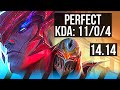 YONE vs ZED (MID) | 11/0/4, Legendary, 700+ games | EUW Grandmaster | 14.14