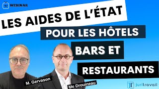 Les Aides de l'État pour les bars, hôtels et restaurants touchés par la crise sanitaire