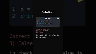 Python set in challenge solution