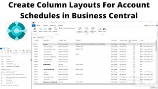 Create Column Layouts For Account Schedules in Business Central
