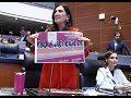 Senadora Kenia López Rabadán_ orden del presídium durante la Marcha por la Lealtad el día de hoy