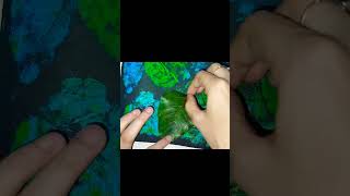 Leaf impression art || Leaf painting 🍃 #shorts #youtubeshorts #viral #shortsvideo #leafart