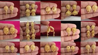 Latest Hallmark Gold Earrings, Jhumka Earrings Designs 2025 With Weight \u0026 Price || gold jewellery