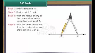 Ch 14 - Practical Geometry | Construction of 30 degree angle