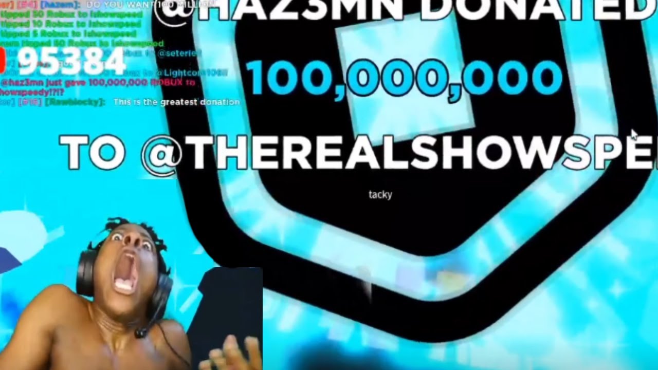 Ishowspeed Thinks He Gets Donated 101 Billion Robux Youtube