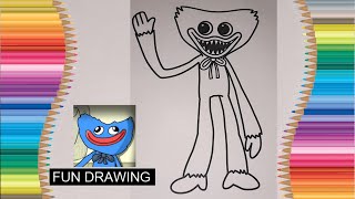 Huggy Wuggy Coloring Pages | Poppy Playtime Coloring | how to draw