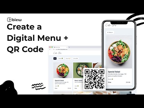 Create a digital menu and QR code without coding