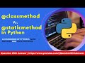 class method and static method decorator in python | Python full course for beginners #python3 #pytu