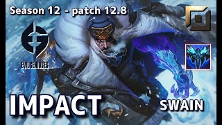 【KRサーバー/P1】EG Impact スウェイン(Swain) VS G2 Targamas ヨネ(Yone) TOP - Patch12.8 KR Ranked【LoL/MSI】