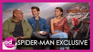 SPIDER-MAN: Tom Holland, Zendaya & Jacob Batalon talk spidey-senses and upside down kissing