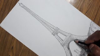 How to draw Eiffel Tower step by step very easy