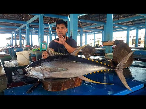 Skills рџ ґ Cutting Tuna рџ є Sharp Machete Skills Cutting Tuna Fish Youtube