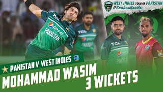 Mohammad Wasim 3 Wickets | Pakistan vs West Indies | 2nd ODI 2022 | PCB | MO2L