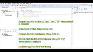 Java | Basic Hello World and Data Types | Eclipse