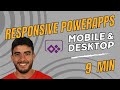 Fully Responsive Power Apps: Mobile & Desktop Canvas Apps in 9 Minutes!