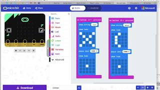 microbit buttons tutorial using the simulator