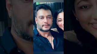 Darshan with his wife photos #darshan #darshanthoogudeepa #dboss #kannadasongs