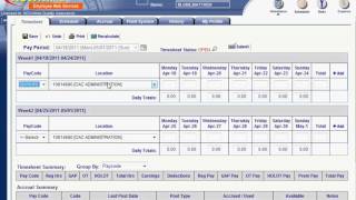 Entering time into hourly timesheet