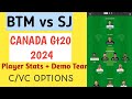 btm vs sj dream11 prediction today match.btm vs sj dream11 team.canada gt20 dream11 team today match