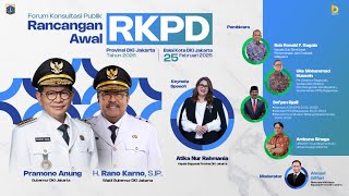 Forum Konsultasi Publik Rancangan Awal Rencana Kerja Pemerintah Provinsi DKI Jakarta