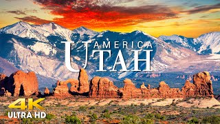 FLYING OVER UTAH (4K UHD) Amazing Beautiful Nature Scenery \u0026 Relaxing Music - 4K Video Ultra HD