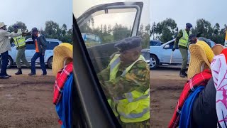 DRAMA AS  POLICE OFFICER CLASHES WITH OVERLAPPING DRIVER AT NAKURU-NAIROBI HIGHWAY JAM !!