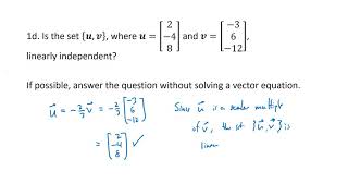 Linear Algebra: Linear Independence Problems