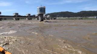 【 うろうろ和歌山 】 和歌山県 和歌山市 紀ノ川 増水　六十谷橋　紀ノ川大関 台風18号の影響で増水 していました。