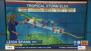 Tracking the Tropics: Elsa strengthens a little on path toward Florida