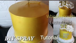 HOW TO SPRAY LUSTER GOLD USING DIY SPRAY? || EASY GOLD COLOR ON WHIPPED CREAM ||