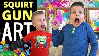 Goblies Play Paint: Squirt Gun Painting