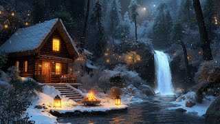 Enchanted Winter Forest Night ✨❄️ Snowfall, Soothing Chimes \u0026 Mystical Fairy Atmosphere