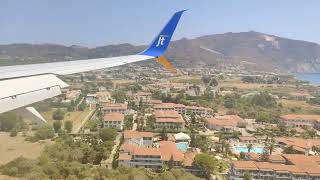 Jettime B737-800 beautiful landing to Zakynthos Airport, Greece 4K