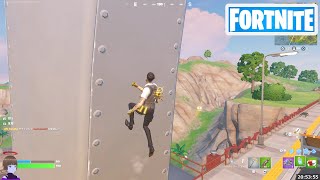 壁に向かって走りながらジャンプして壁登りを行う【フォートナイト Fortnite キックスタート】