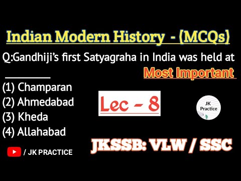 Indian History - MCQs L-8 (modern History) #jkssbvlw - YouTube