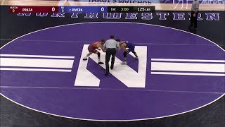 125 Pounds: #2 Sebastian Rivera (Northwestern) vs. Joey Prata (Virginia Tech) | Big Ten Wrestling