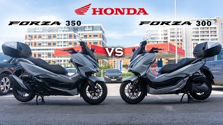 Honda Forza 350 vs Forza 300 - Side By Side, All Angles, First Look