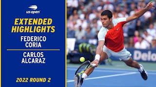 Federico Coria vs. Carlos Alcaraz Extended Highlights | 2022 US Open Round 2