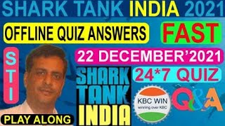 SHARK TANK INDIA 24*7 QUIZ 22 DECEMBER👍#SHORTS