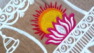 Ratha Saptami special Ratham rangoli | Easy Beautiful Ratham kolam | Ratha saptami muggulu