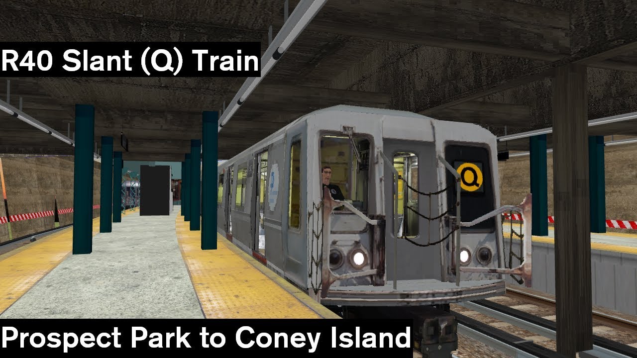 OpenBVE: R40 Slant Q Train To Coney Island From Prospect Park - YouTube