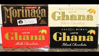 Morinaga Milk Chocolate, Lotte Ghana: White Chocolate, Milk Chocolate, Black Chocolate Review