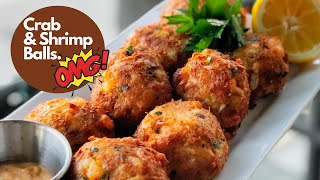 How to make Fried Crab & Shrimp Balls #crabballs #shrimpballs #seafood