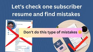 let's check one subscriber resume and find mistakes |Don't make this type of mistakes @techlecture