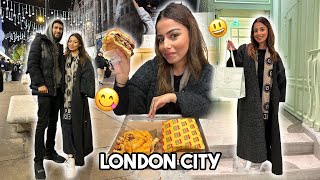 COME HARRODS & PRADA CAFE WITH US IN LONDON CITY 😍 FAMOUS QATAR BURGER SPOT!!