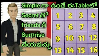 చిన్న Table లో సీక్రెట్ తెలిస్తే మీ friends ని Surprise చేయవచ్చు /Telugu tricks for ever